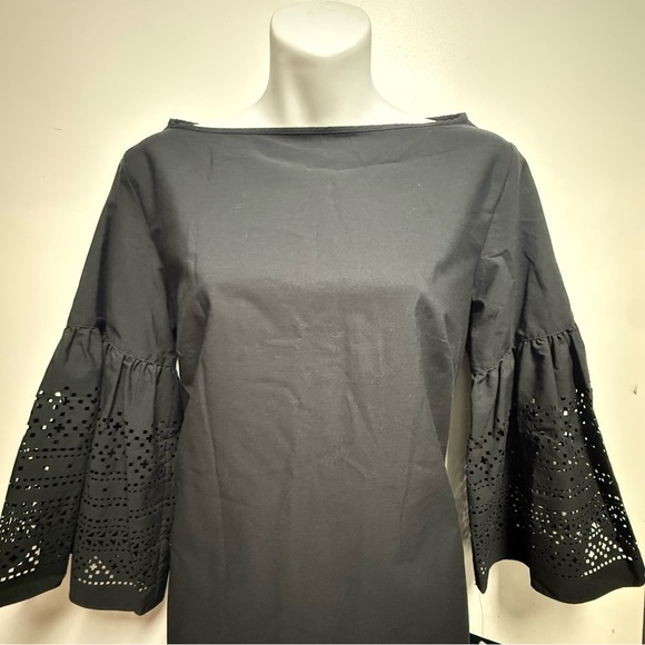 Ralph Lauren Blue Sheath Dress with Bell Sleeves - Picture 5 of 11